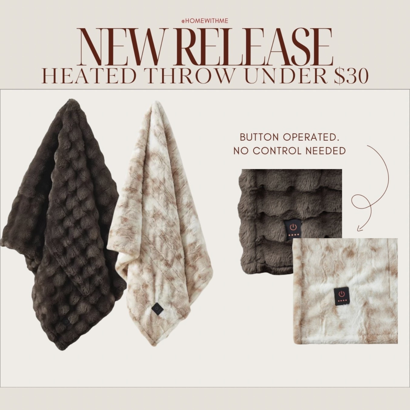 New Target release!! 🎯 Heated throw button operated!

Colors vary under $30***

#LTKHoliday #LTKselfcare #LTKHome