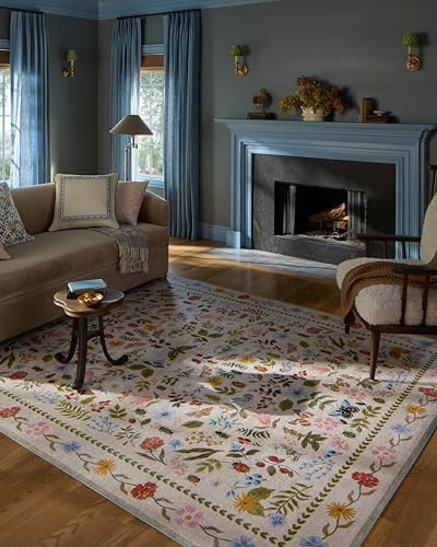 Loloi Rifle Paper Co. Canopy Collection CNP-04 Cream/Multi 2'-3" x 5' Accent Rug | Amazon (US)