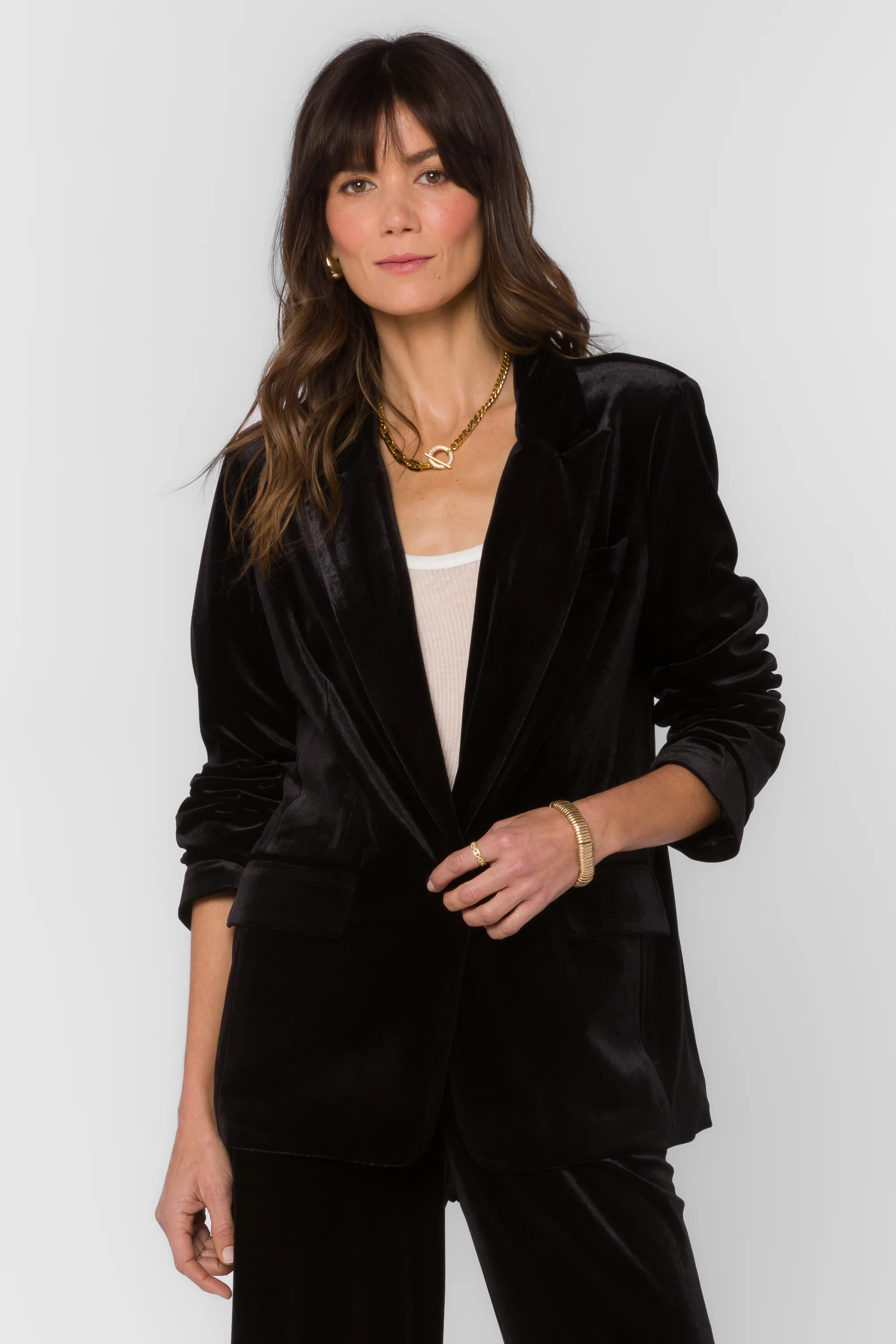 Lizzy Pure Black Blazer | Velvet Heart Clothing