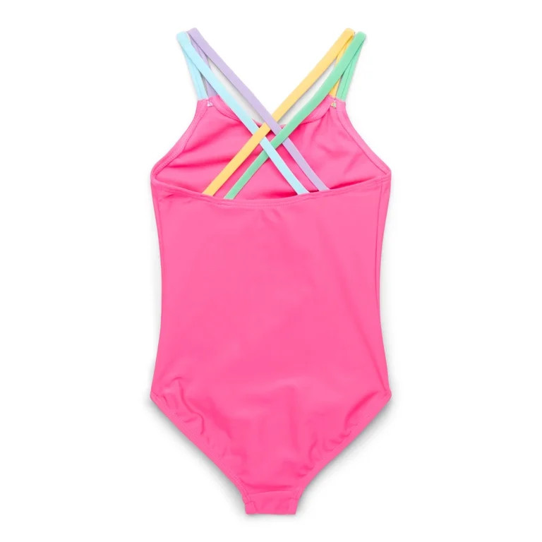 Wonder Nation Girls One Piece Swimsuit with UPF50+ | Walmart (US)