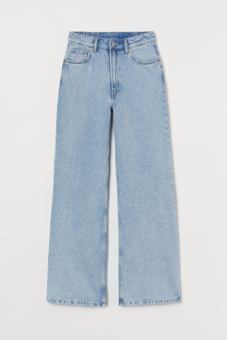 H & M - Wide High Jeans - Blue | H&M (US)