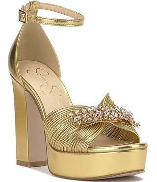 Anissia Metallic Embellished Platform Dress Sandals | Dillard's