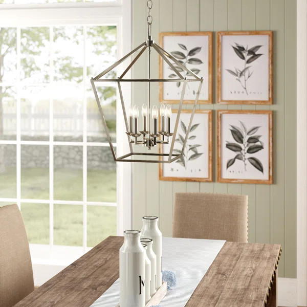 6 - Light Lantern Geometric Chandelier | Wayfair Professional