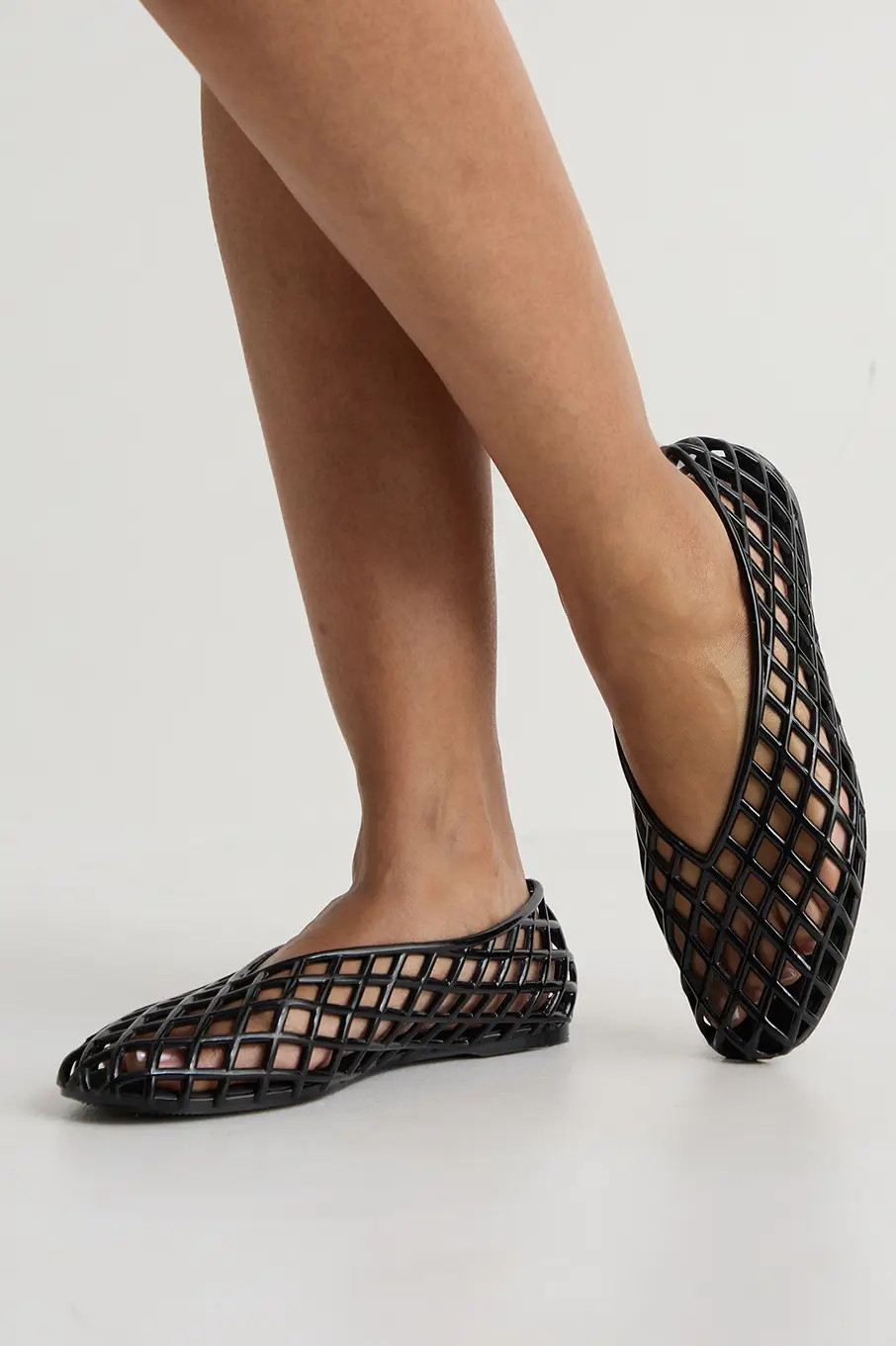 Black Jelly Cut Out Ballet Flats | Boohoo | Boohoo.com (UK & IE)