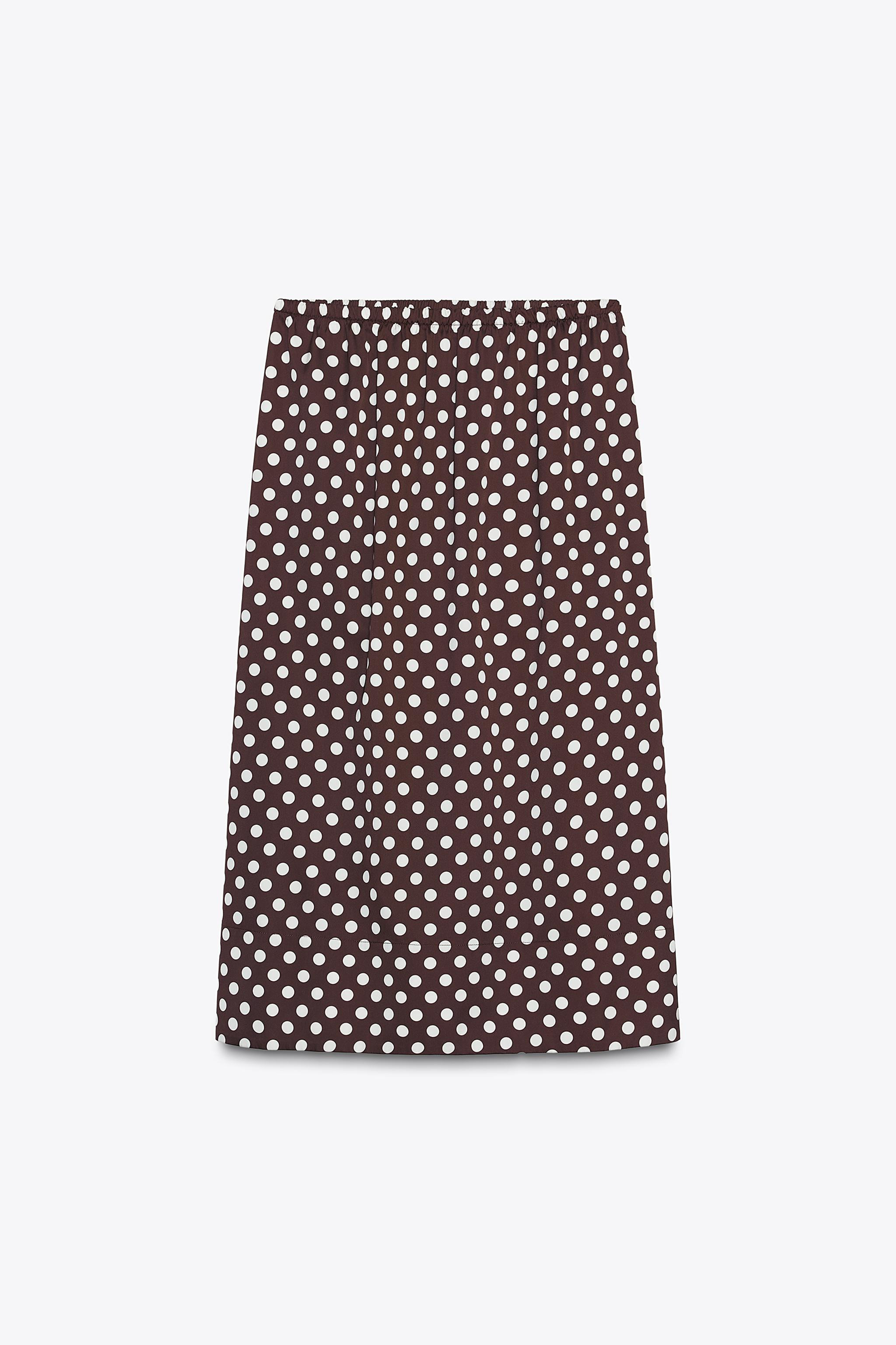ZW COLLECTION POLKA DOT MIDI SKIRT | Zara UK