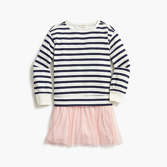 Girls' sweatshirt-dress with tulle skirt | J.Crew Factory
