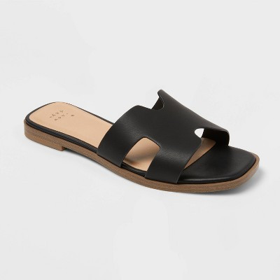 Women’s Nina Slide Sandals - A New Day™ Black 6.5 | Target