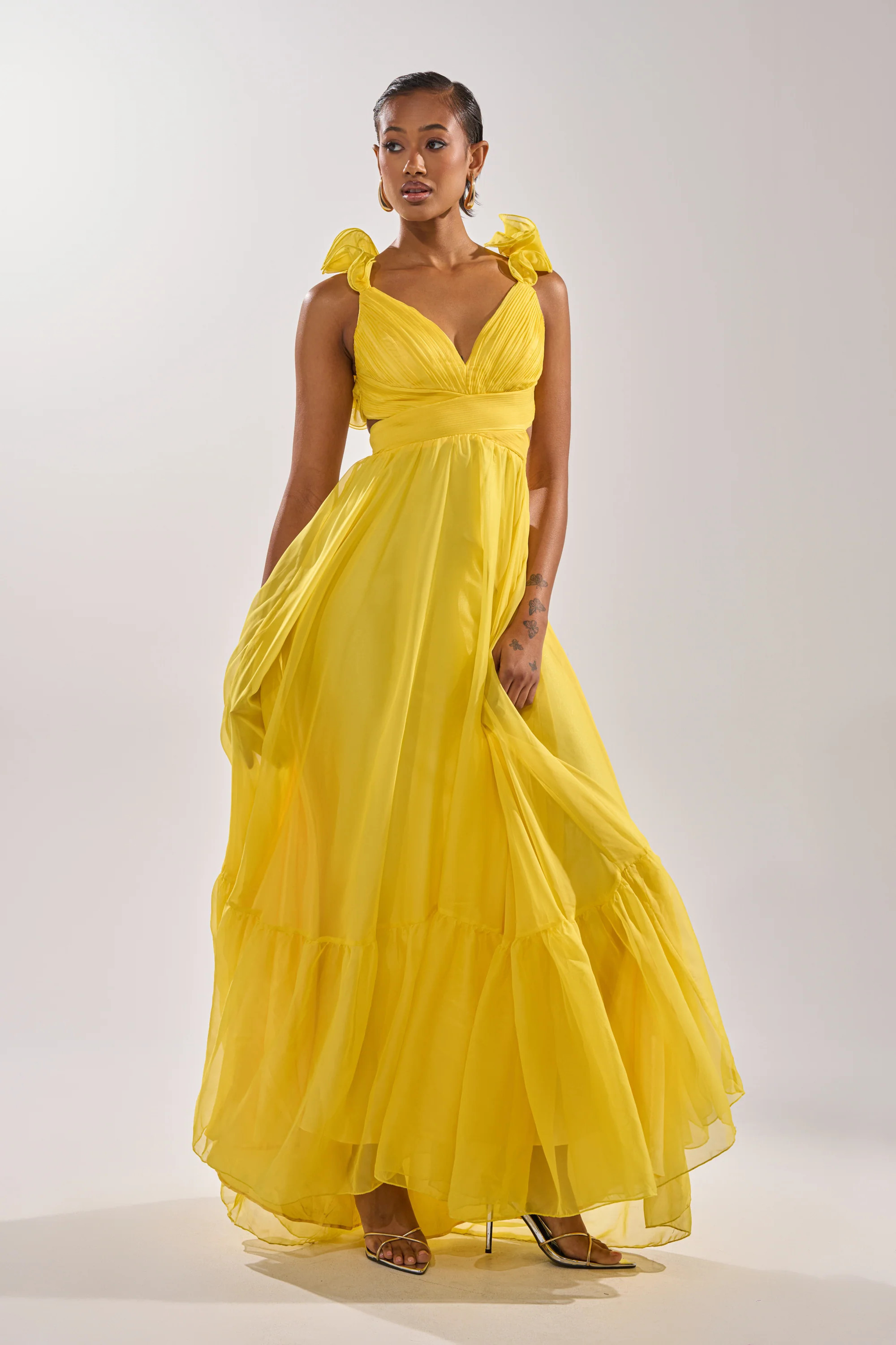 AKIRA Dream Girl Maxi Dress In Yellow | Size Medium | AKIRA