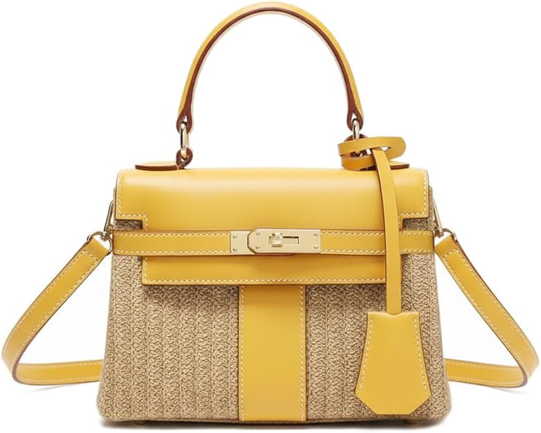 Straw Woven Women's Purse Vacation Box Handbag, Beach Crossbody Bag,Fashion Summer Shoulder Beach... | Amazon (US)