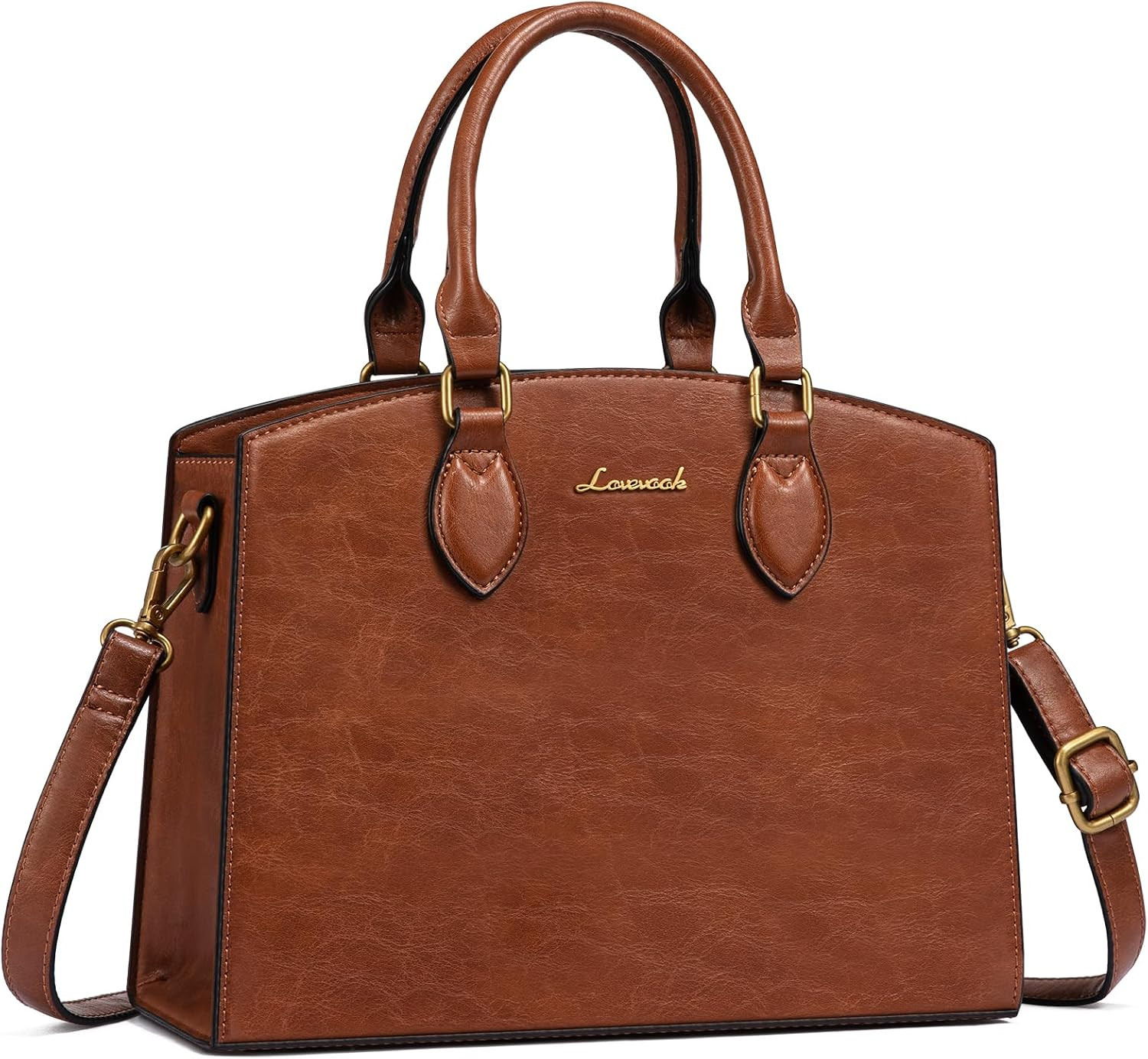 LOVEVOOK Purses and Handbags for Women, Vintage Tote Shoulder Bag Trendy, PU Leather Satchel Bag, Medium Ladies Hand Bag | Amazon (US)