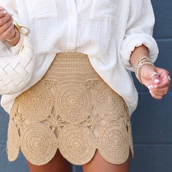 Wearing a size medium in the skirt