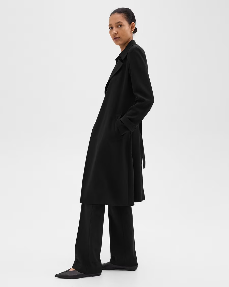 Oaklane Trench Coat in Admiral Crepe | Theory
