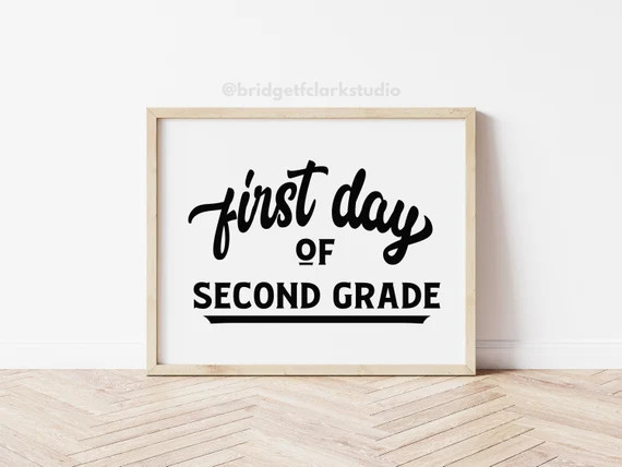 First Day of Second Grade Sign Back to School Printable - Etsy | Etsy (US)