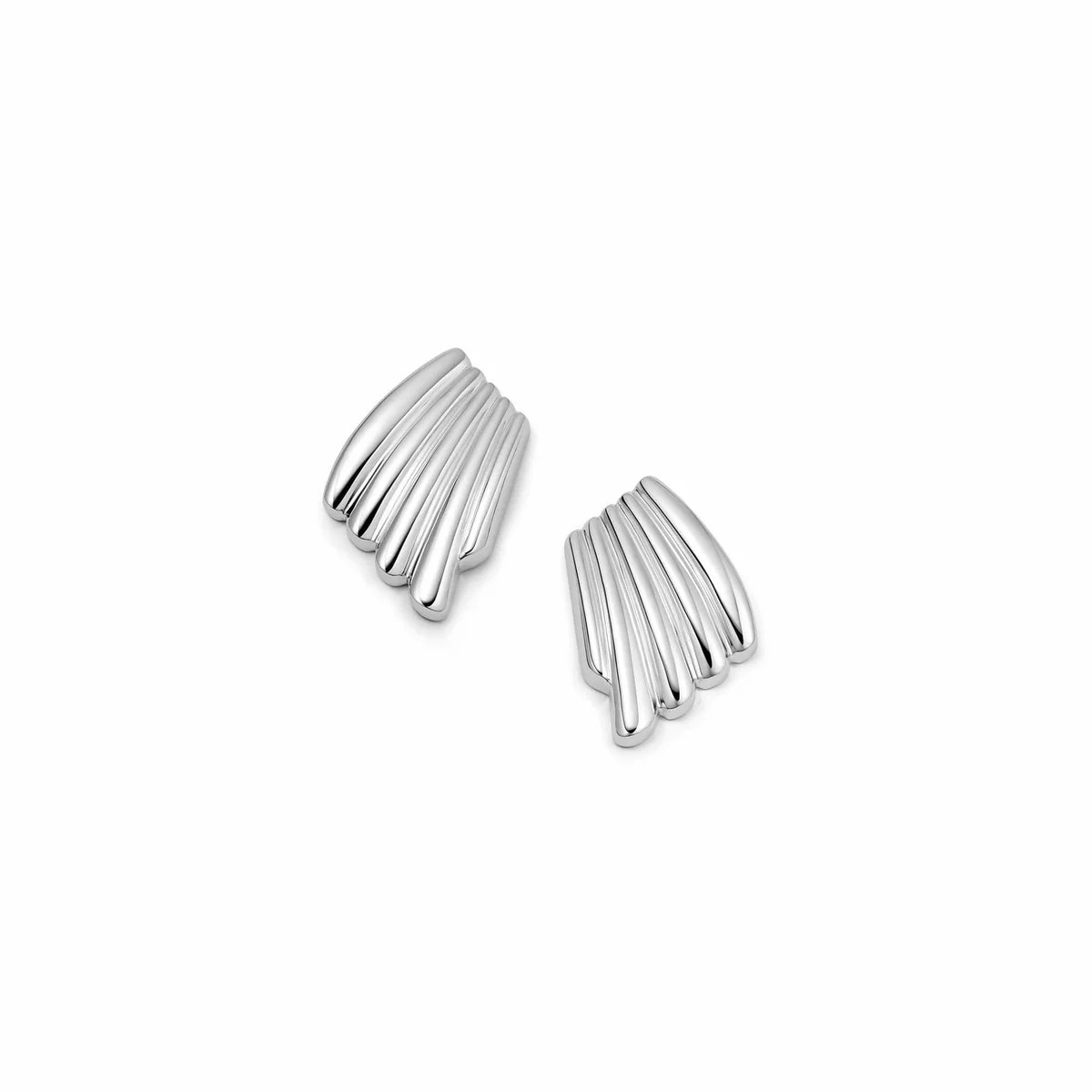 Polly Wave Stud Earrings Silver Plate | Daisy London Jewellery