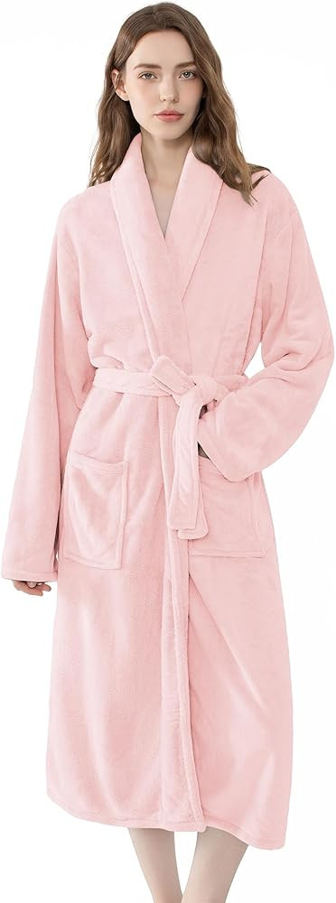 Soft Robe For Women，Warm Plush Bath Robes Female，Spa Towel After Shower Lightweight Long Bath... | Amazon (US)