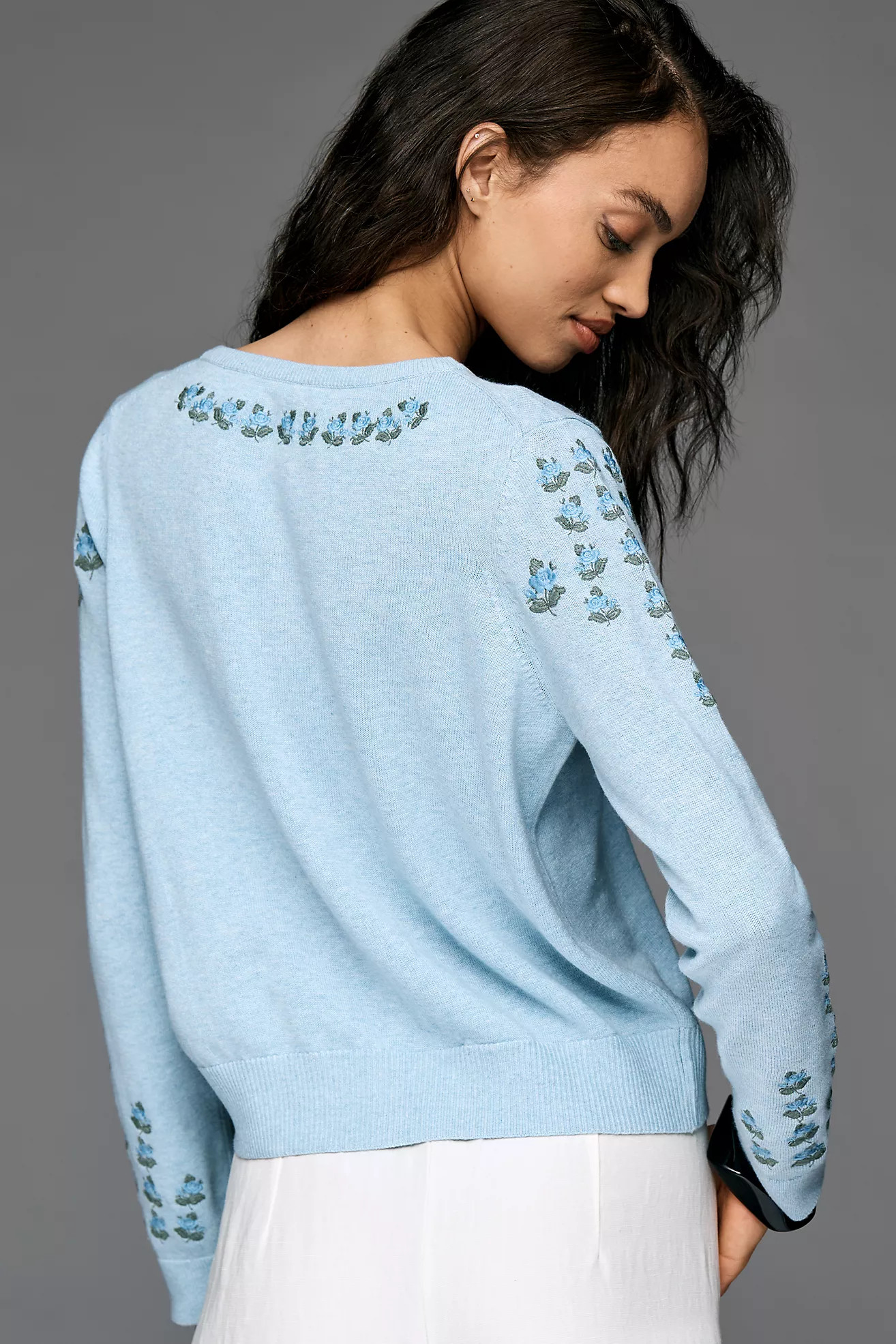 By Anthropologie Juliet Embroidered Cardigan Sweater | Anthropologie (US)