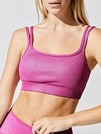 IRIDESCENT RIBBED DOUBLE STRAP BRA | Carbon38