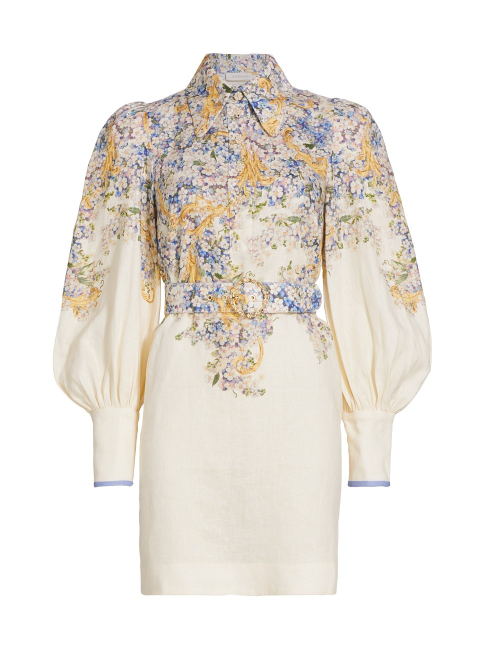 Women's Wonderland Tama Belted Floral Minidress - Forget Me Not - Size 8 | Saks Fifth Avenue