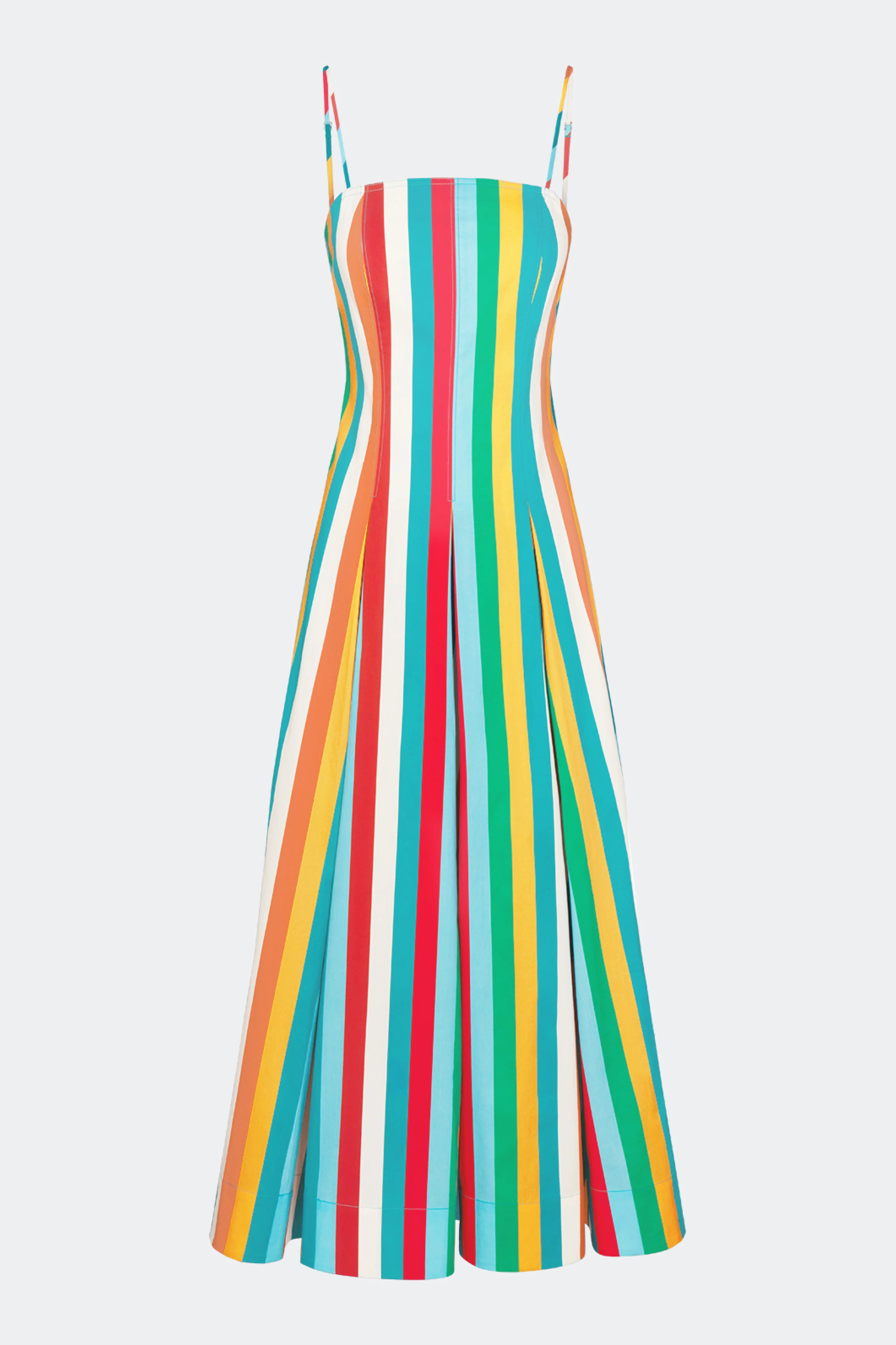 Astrid Poplin Dress In Vibrant Multi Stripe | Simon Miller