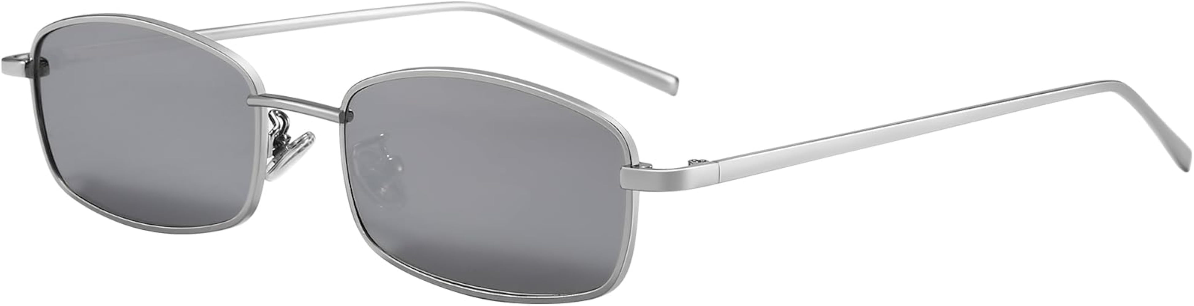 Dollger Retro Rectangle Sunglasses for Women Men Square Narrow Hip Hop Small Frame Sun Glasses | Amazon (US)