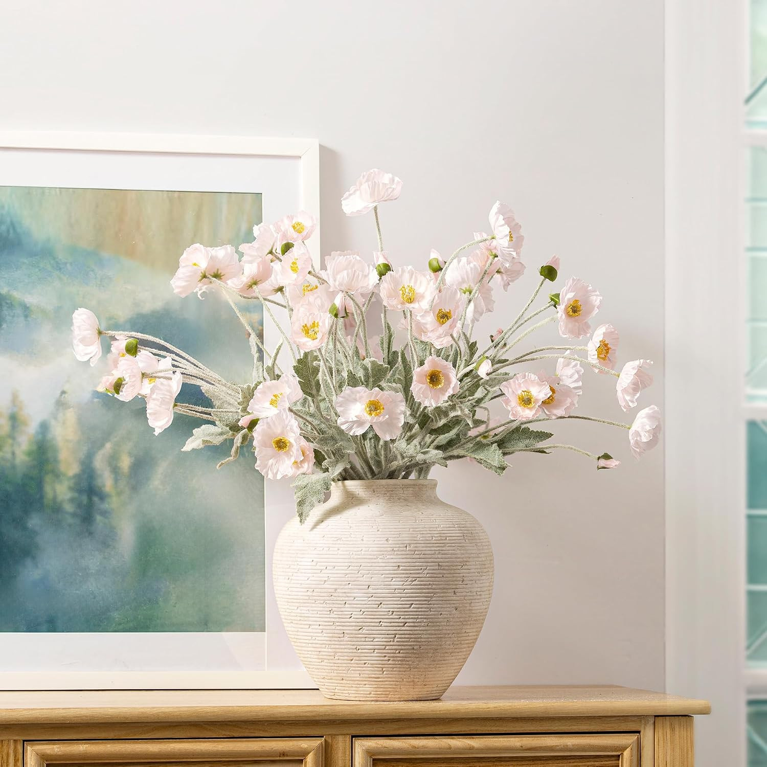 Ceramic Flower Vase Home Decor - Large Tall Farmhouse Table Vases Rustic Vintage Living Room Kitc... | Amazon (US)