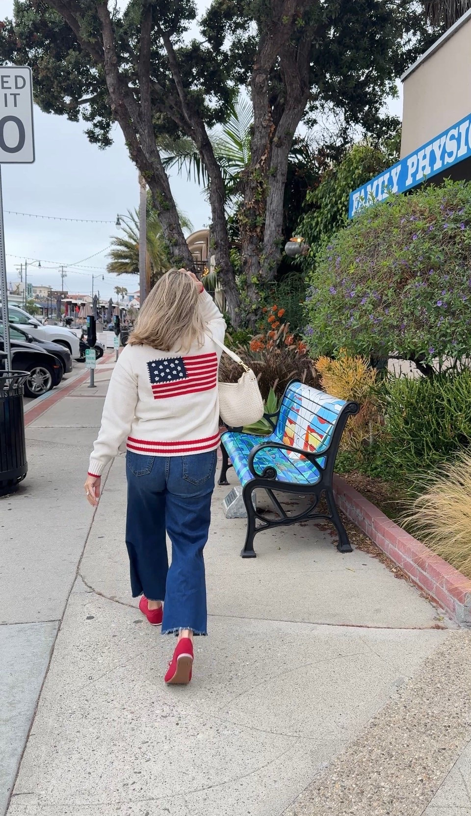 Here’s one of our favorite items in the past couple of weeks. This flag sweater is so cute and unique and affordable at $35. 
The front is a plain quarter zip

#LTKdayinmylife #LTKSaleAlert #LTKOver40