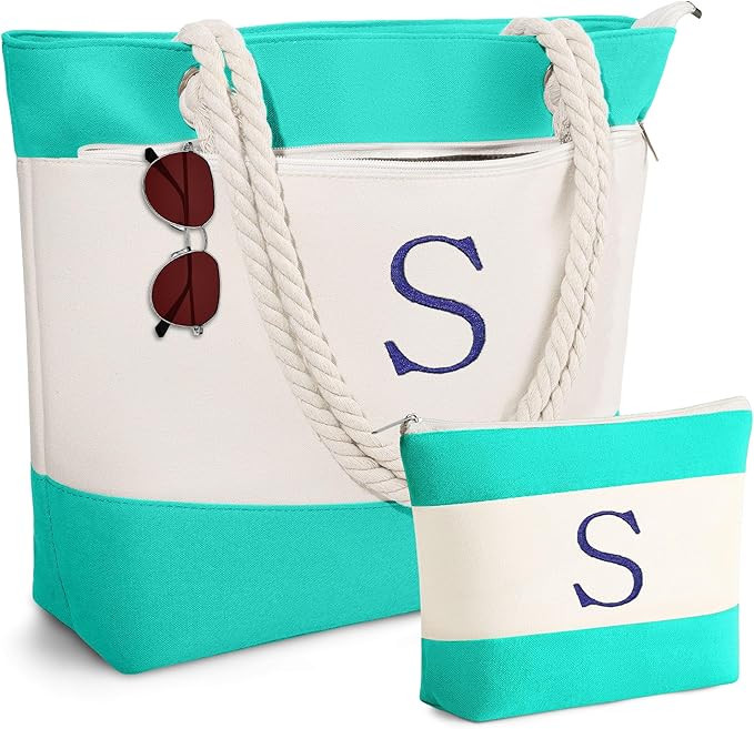 YOOLIFE Beach Bags for Women - Travel Canvas Beach Tote, Pool Waterproof Bag, Travel Essentials, ... | Amazon (US)