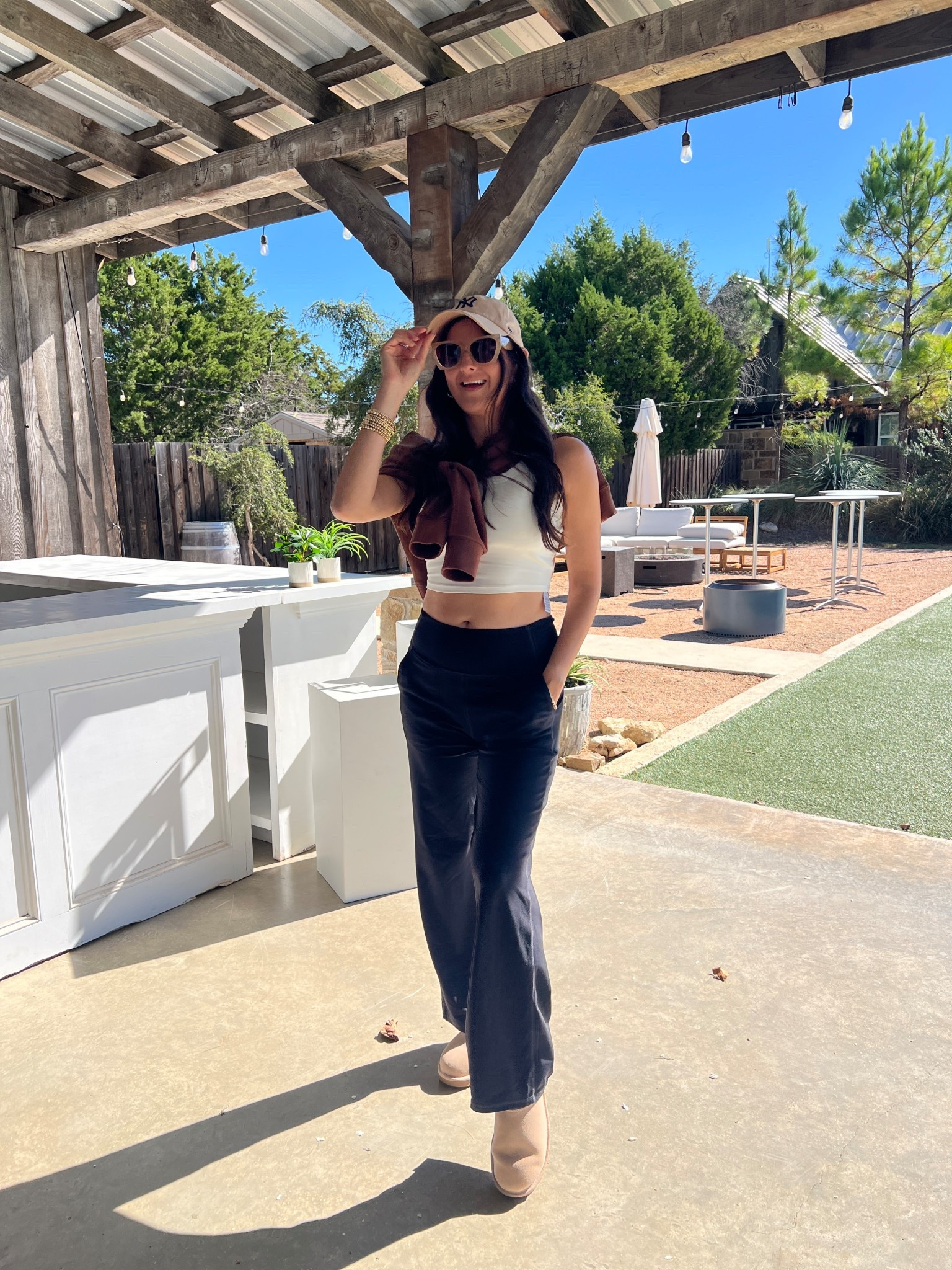 The comfiest yoga pants I own! The are wide leg. I kid you not I wear them all the time! 
Wore this as my travel outfit with an oversized sweatshirt 

#LTKfitnessgoals #LTKTravel #LTKootd