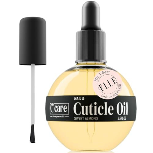 C CARE Sweet Almond Cuticle Oil For Nails - Repairs Cuticles Overnight - Moisturizes and Strengthens Nails and Cuticles - Dropper & Brush included - 2.5oz | Amazon (US)