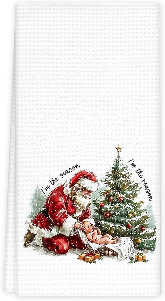 Christian Christmas Kitchen Towels, Christmas Dish Towel for Kitchen, Xmas Tea Towels, Winter Rel... | Amazon (US)