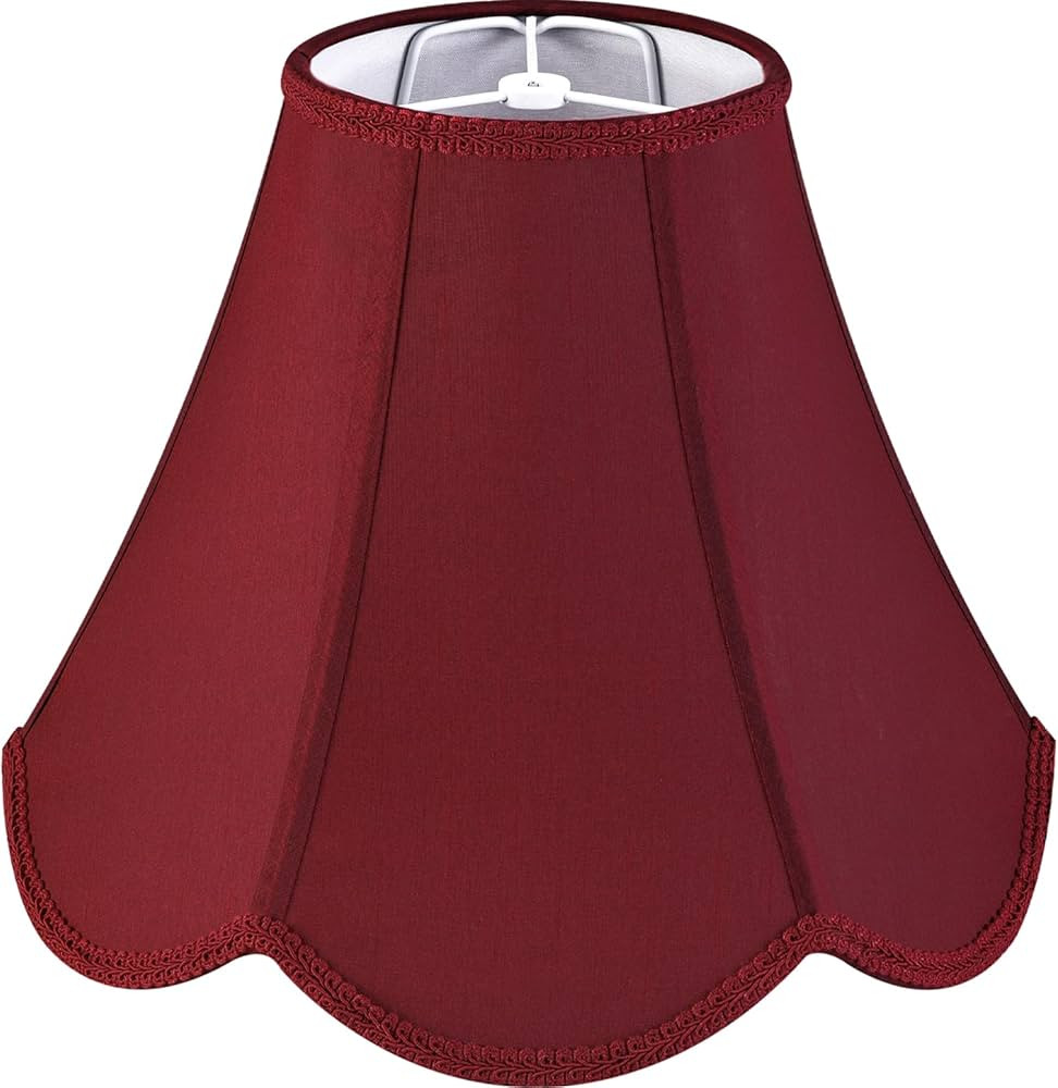 GO&SO Burgundy Scalloped Lamp Shade Bell Lamp Shades Petal Edge Braid,6"Top x 13"Bottom x 10.6"Hi... | Amazon (US)