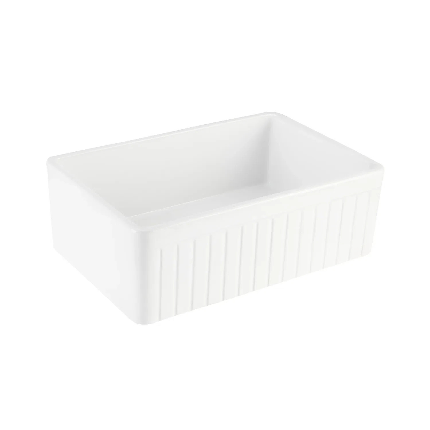 Signature Hardware 33" Curington Fireclay Farmhouse Sink with Fluted Apron | Perigold | Perigold
