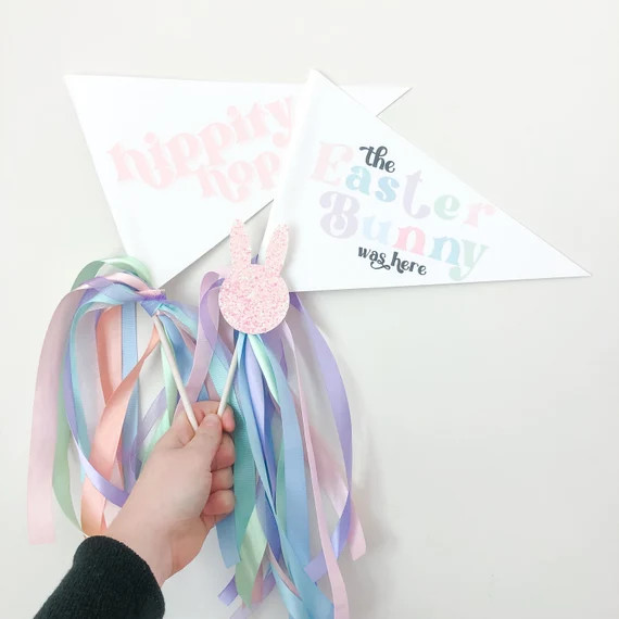 Hippity Hop Easter Pennant Flags | Etsy | Etsy (US)