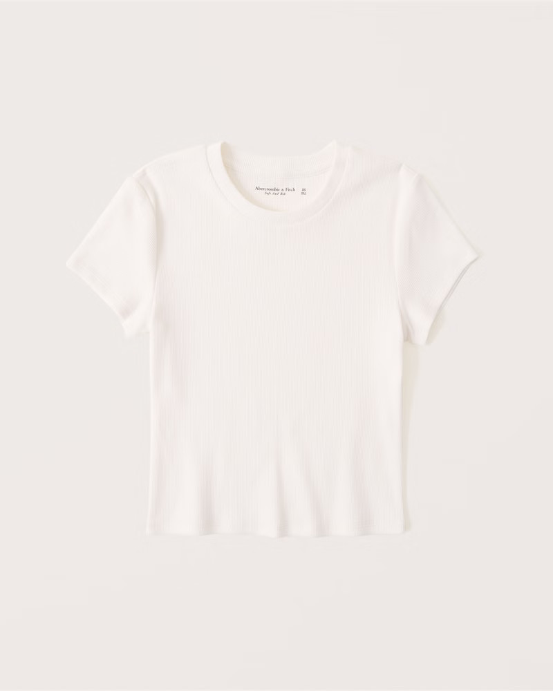Women's Ribbed Crew Essential Tee | Women's Tops | Abercrombie.com | Abercrombie & Fitch (US)