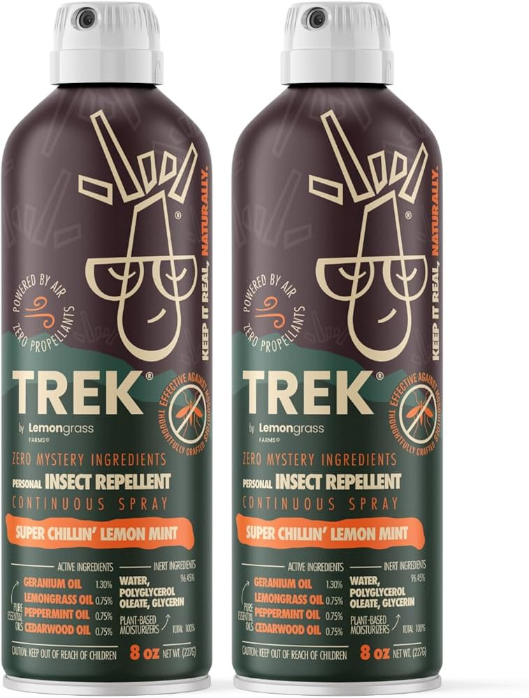 Lemongrass Farms Trek Insect Repellent Spray, Natural Mosquito Repellent, DEET-Free with Peppermi... | Amazon (US)