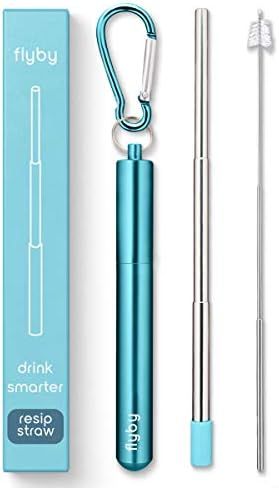 Flyby Portable Reusable Drinking Straws | Collapsible & Foldable Telescopic Stainless Steel Metal... | Amazon (US)