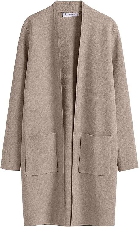 ANRABESS Cardigan Sweater for Women Casual 2024 Fall Fashion Coat Long Sleeve Open Front Knit Coa... | Amazon (US)