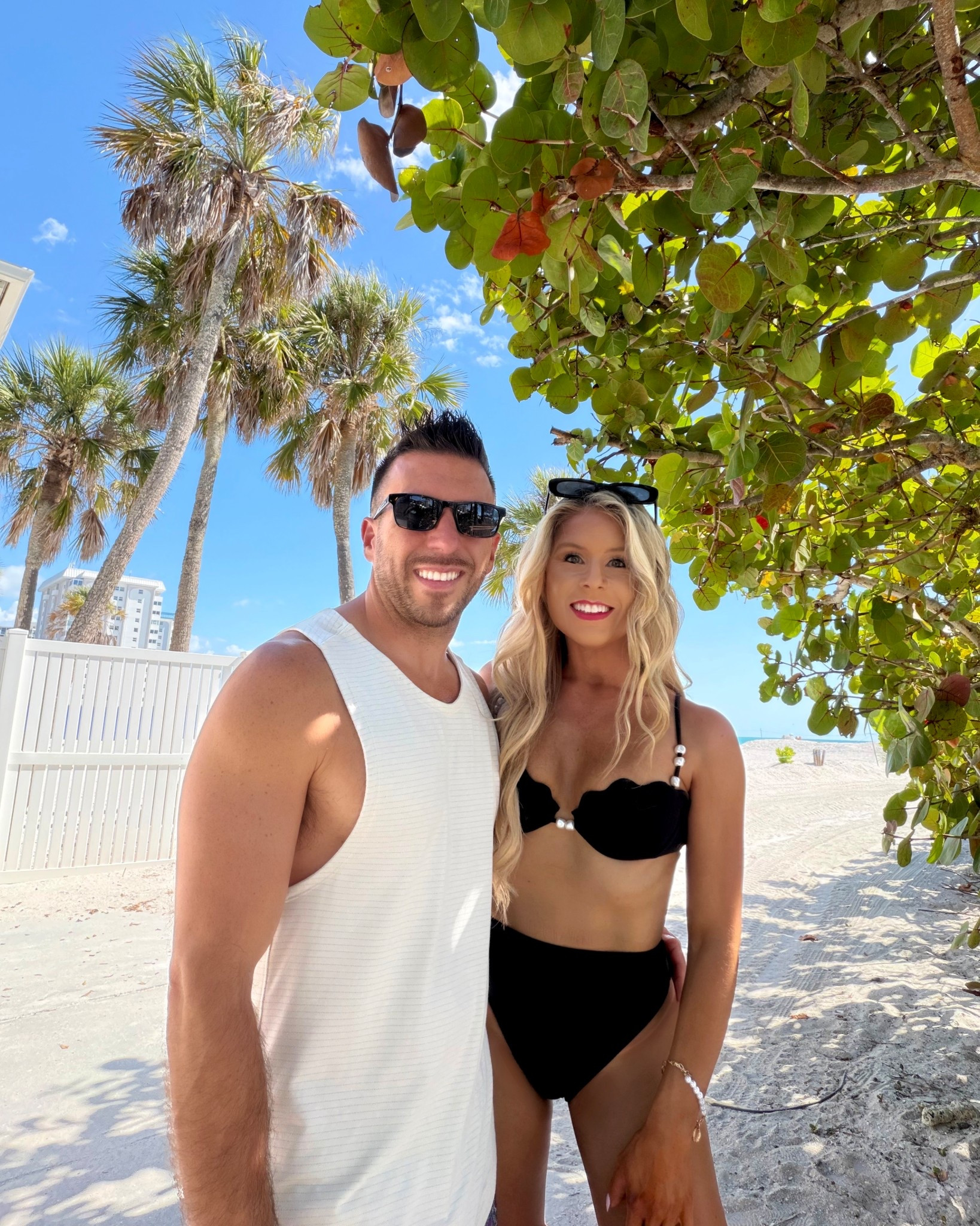 Black Underwire Bikini Top with cute scallop trim + pearl strap details styled with matching highwaisted bikini bottoms! 

Black bikini, highrise bikini, highcut bikini, cheeky bikini, resortwear 2026, resort outfit, beach outfit, pool outfit, vacation outfit, black bikini set, swimwear, swimsuit 

#LTKTravel #LTKootd #LTKSwim