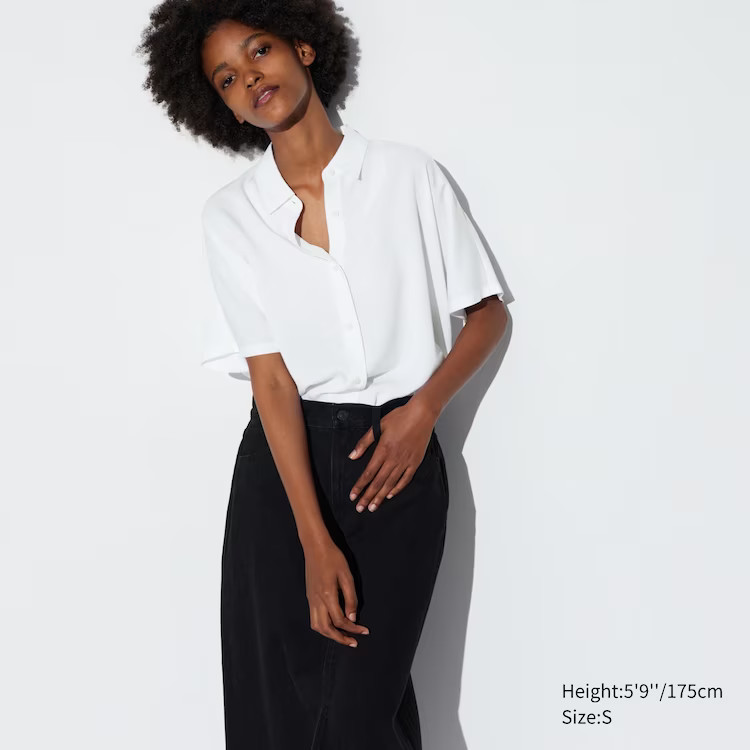 Rayon Short Sleeve Blouse | UNIQLO (US)