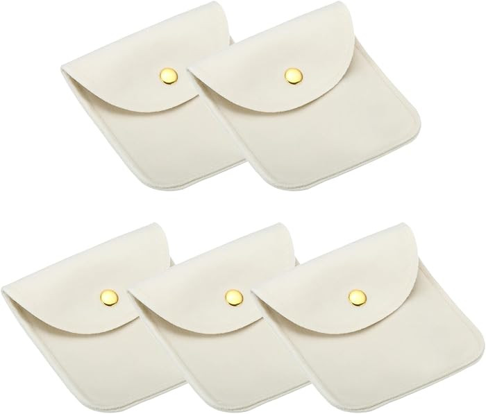 PATIKIL 10x10cm Jewelry Pouches with Snap Button, 5 Pack Velvet Jewelry Pouches Portable Soft Sto... | Amazon (US)