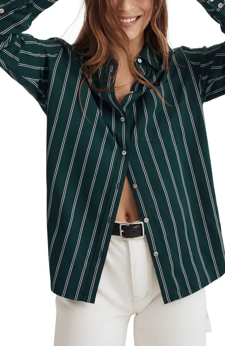 Madewell Oversize Satin Boyfriend Button-Up Shirt | Nordstrom | Nordstrom