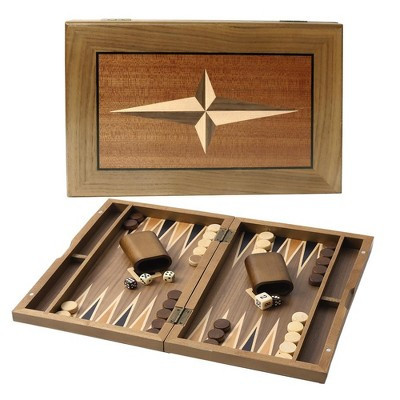 GSE Premium Magnetic Wooden Folding Inlay Backgammon Board Game Set (Star-11") | Target