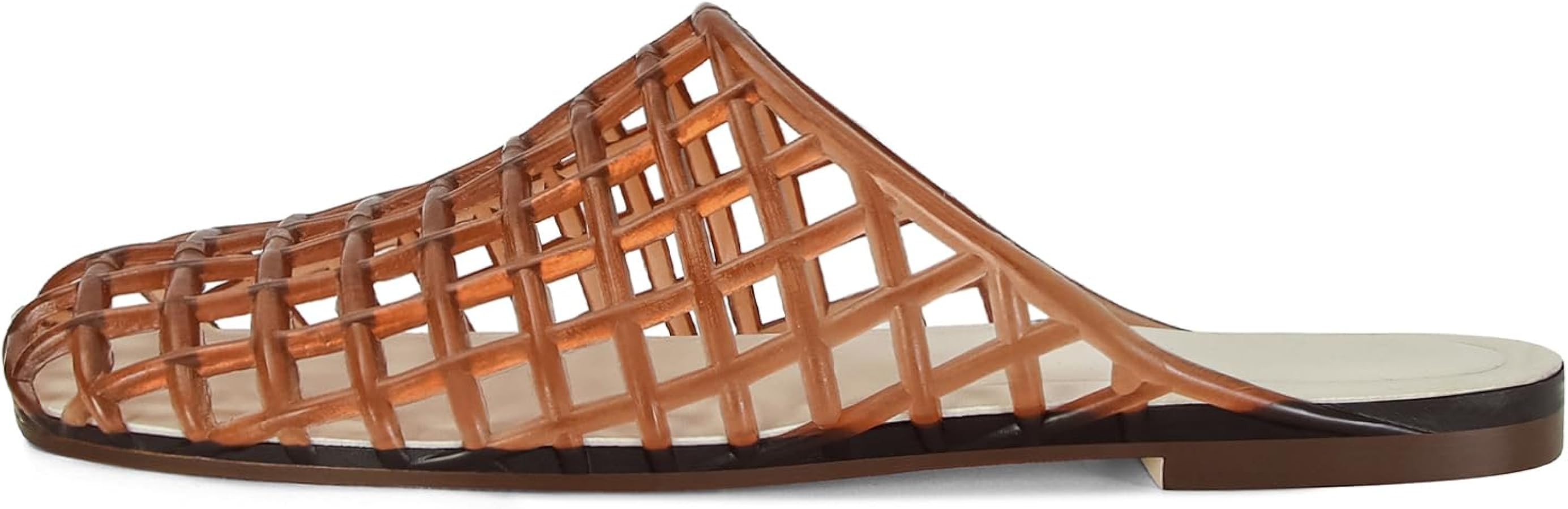 Women's Red Jelly Mesh Slides, Comfortable Flat Slip On Sandals, Casual Summer Beach Slippers | Amazon (US)