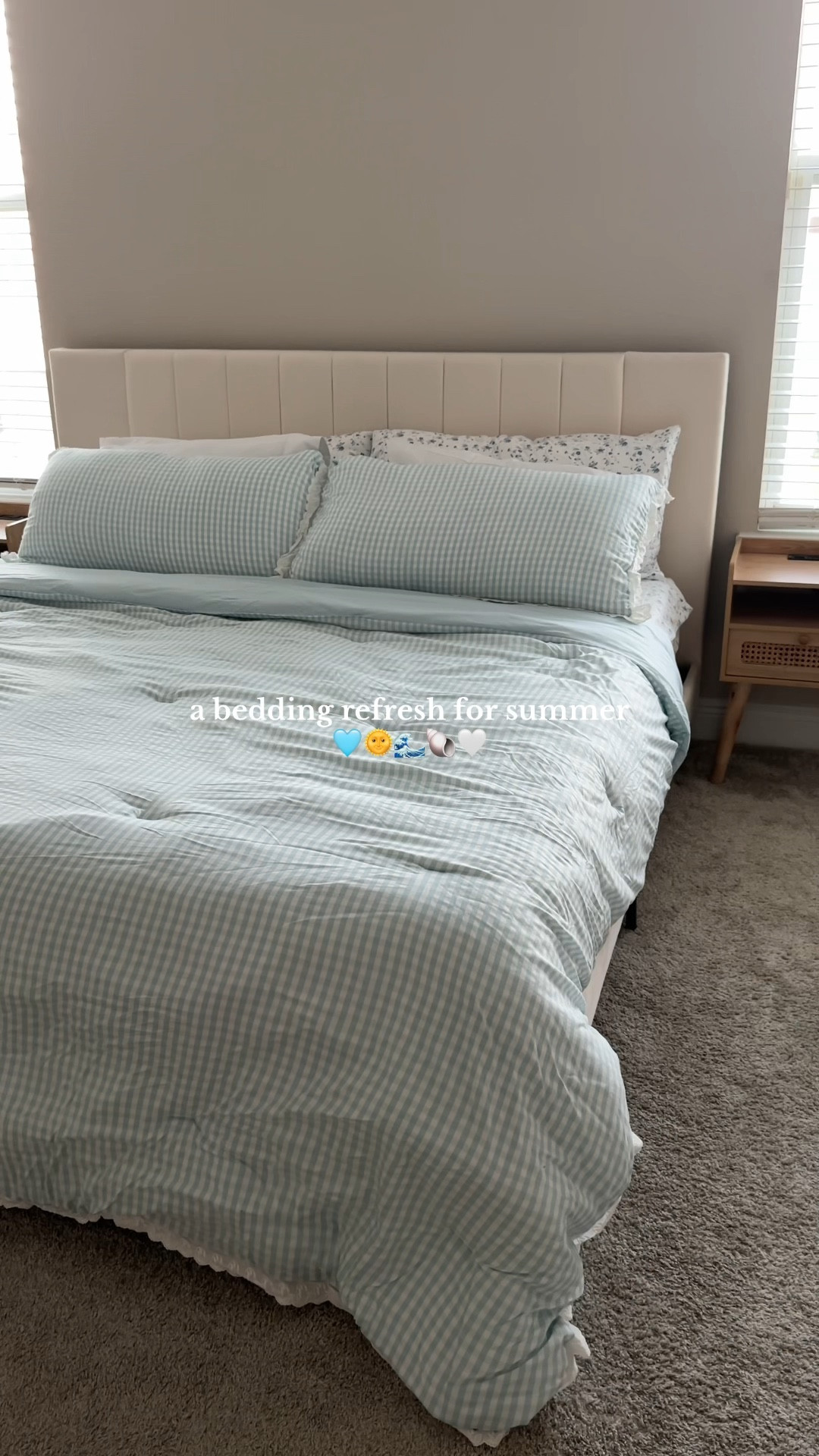 Gingham comforter🤍 summer bedding, bedding refresh, affordable bedding, new bedding, gingham decor, summer decor, coastal summer, QVC finds

#LTKHome #LTKSaleAlert #LTKSeasonal