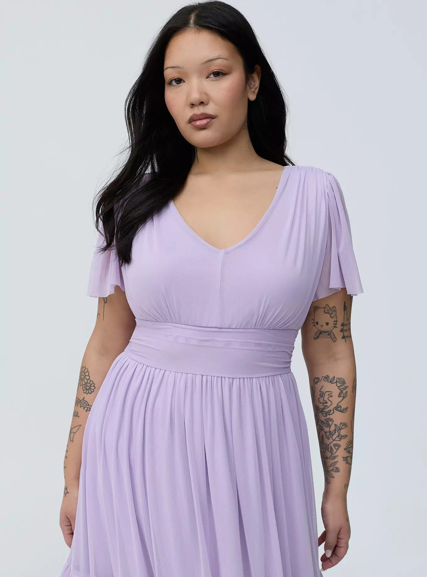 Flutter Sleeve Tulle Maxi Dress | Torrid (US & Canada)
