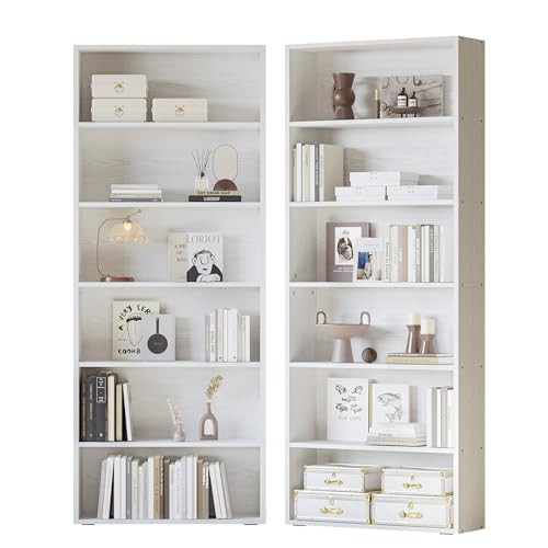 IRONCK Bookshelves and Bookcases Set of 2 Floor Standing 6 Tiers Display Storage Shelves 70 in Ta... | Amazon (US)