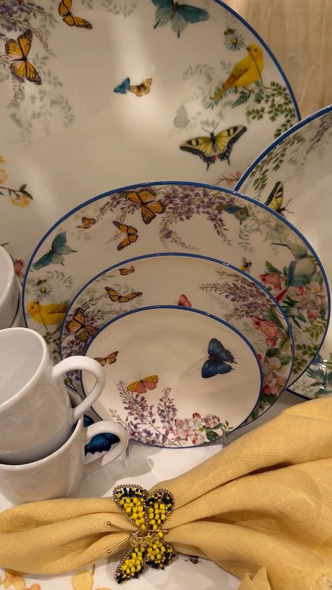 How pretty is this butterfly dinnerware for spring tabletop decor? It would be beautiful for a Mother’s Day brunch table. ￼

#LTKHome #LTKdayinmylife #LTKMothersDay