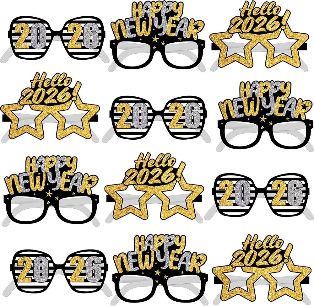 KatchOn, Happy New Year 2026 Eyeglasses - Pack of 12 | New Year Party Supplies | New Years Decora... | Amazon (CA)