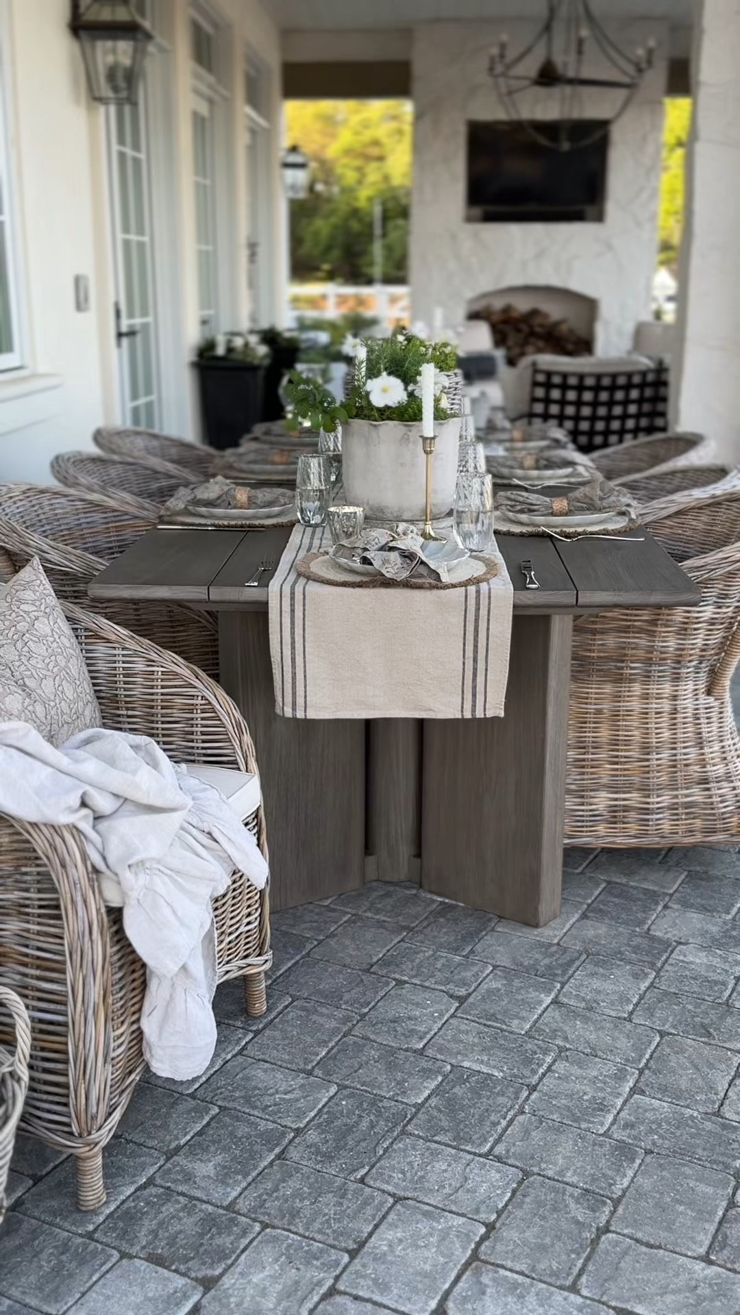 We transformed our outdoor living space with this #gifted outdoor table from @kathykuohome making this space perfect for family dinners, gatherings and creating lasting memories! The Jonathan Rustic Lodge Grey Teak Outdoor Dining Table is a stunning blend of a traditional pedestal table that has a modern flair with the leg design. At 110” long and 42” wide, this table can easily seat 10 people.

#liketkit #ltkhome @shop.ltk #ad
#kathykuohome #lovewhereyoulive

#LTKFamily #LTKHome