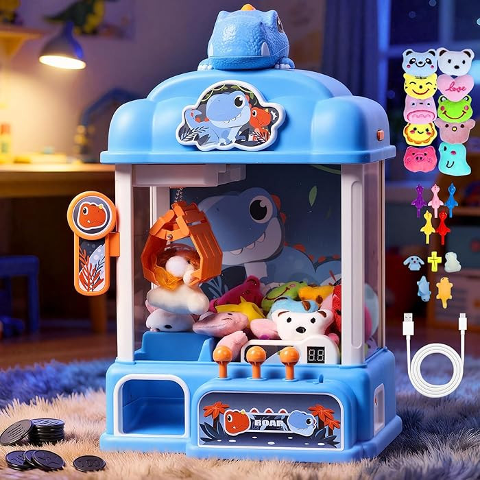 CWLAKON Claw Machine for Kids Boys Dinosaur Toys, Mini Vending Machine with Sound & 20 Mini Toys,... | Amazon (US)